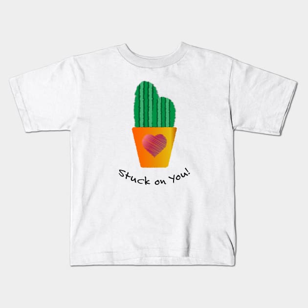 Stuck on You Cactus Kids T-Shirt by Hedgie Designs